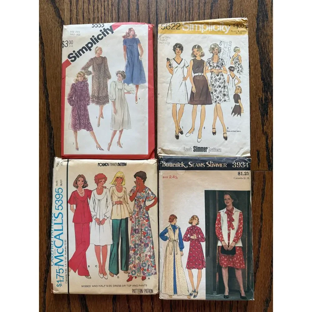 11-Piece Vintage 70s Women Ladies Sewing Patterns Volup Plus Size 47